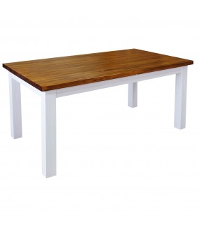 Dwukolorowy stół z drewna