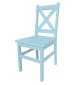 Niebieskie krzesło z drewna