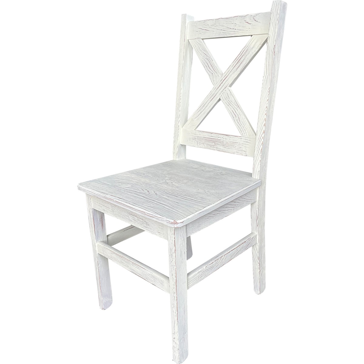 Białe krzesło z drewna